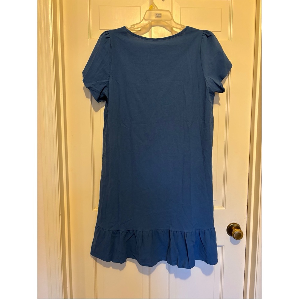Women’s blue short sleeve ruffle dress size xl casual event party - Picture 3 of 10